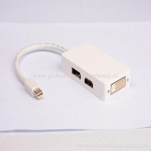 Mini DisplayPort to DisplayPort/HDMI/DVI Adapter with the white color and small size